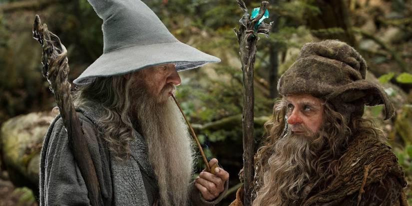 Radagast the Brown and Gandalf the Gray speaking in Peter Jackson's The Hobbit