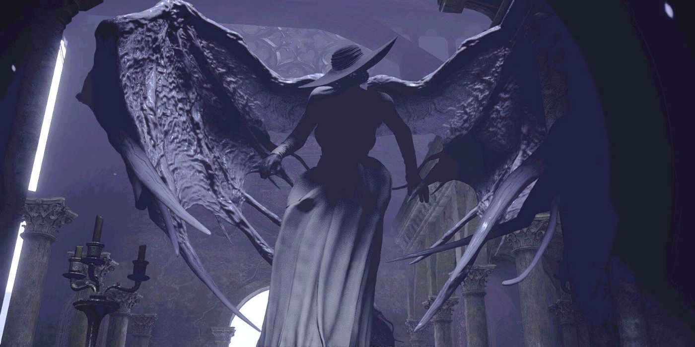 Lady Dimitrescu growing wings in Resident Evil: Village