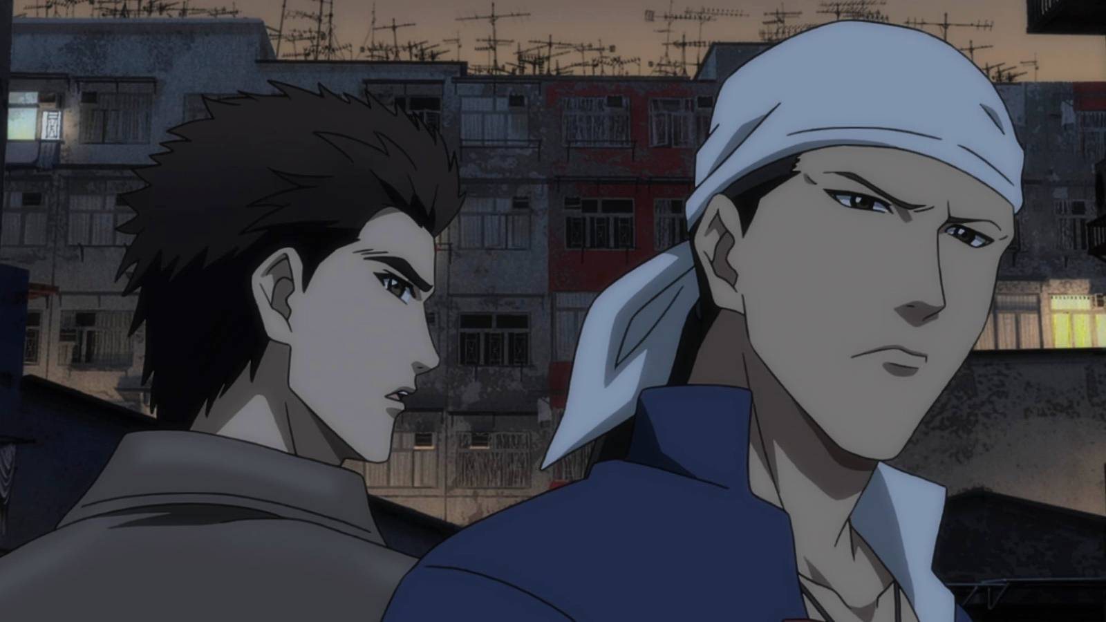Ryo and Ren close-up in Shenmue anime