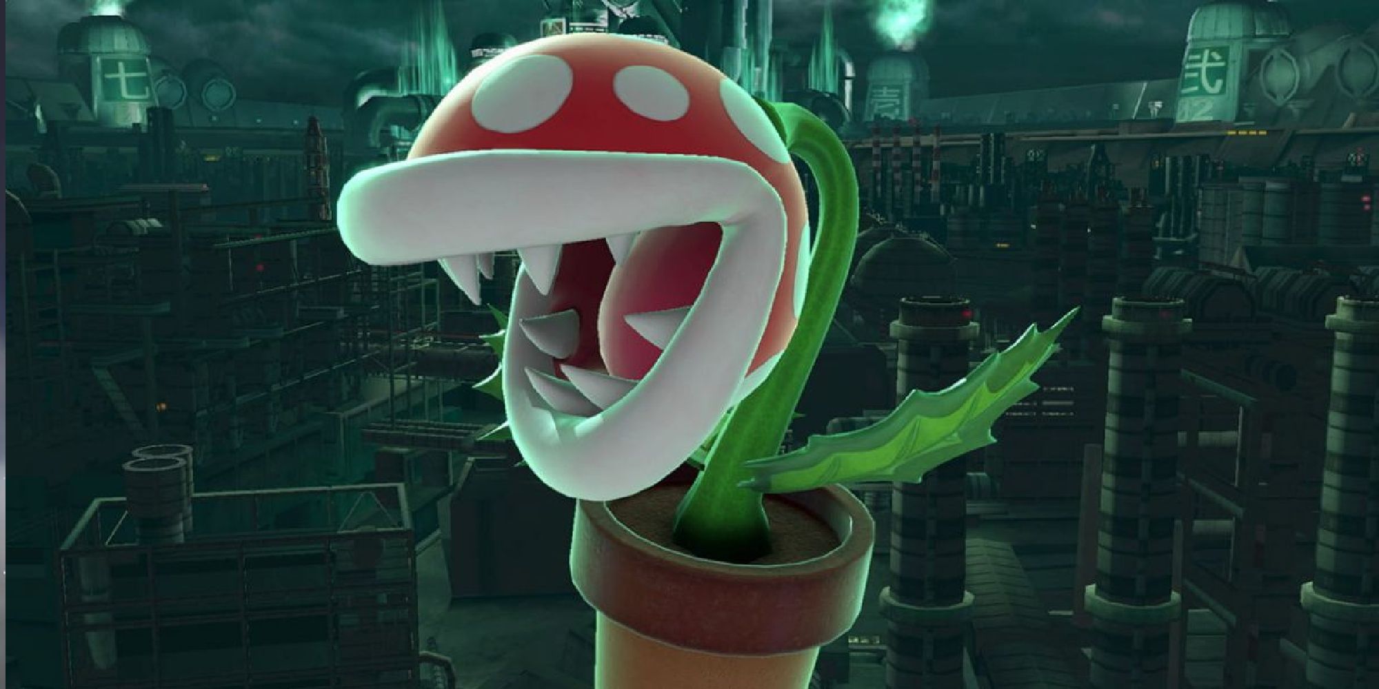 Piranha Plant in mid-air on Midgar