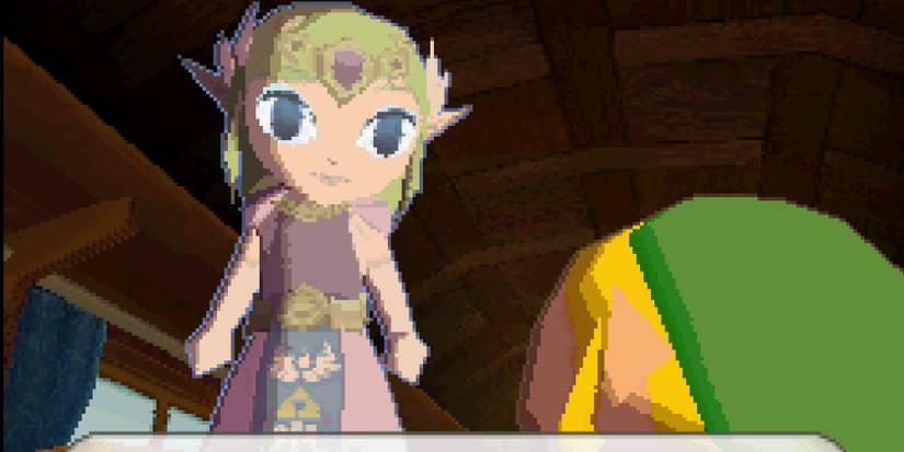 Zelda's spirit standing over Link in Spirit Tracks