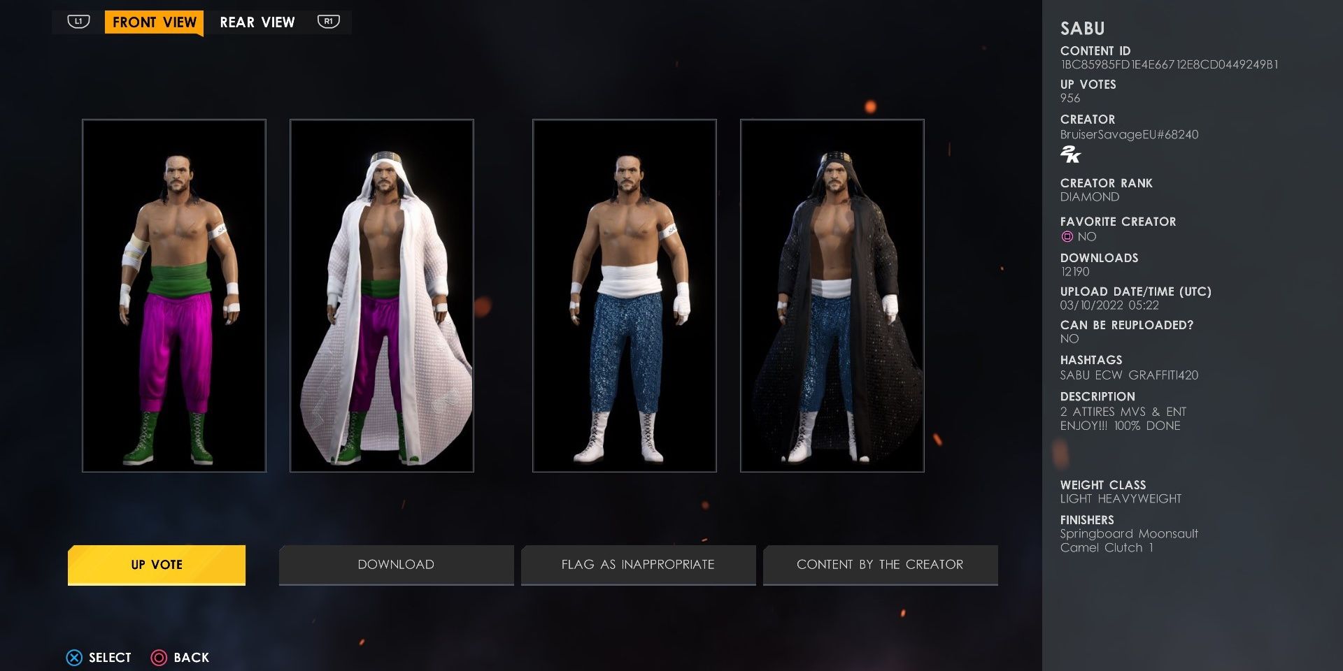 Sabu CAW For WWE 2K22