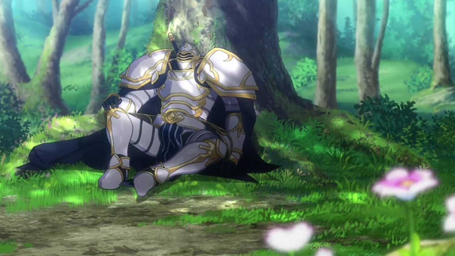 Arc de Skeleton Knight in Another World sentado