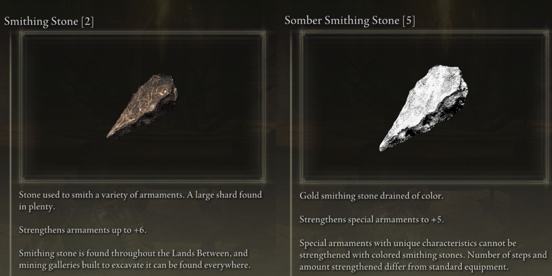 Smithing stone and ancient smithing stone in elden ring