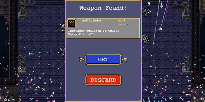 The Spellbinder accessory in Vampire Survivors.