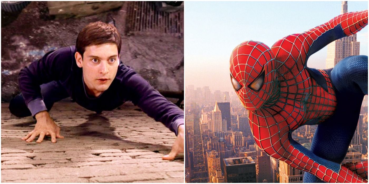 Peter and Spider-Man in the 2002 Spider-Man film