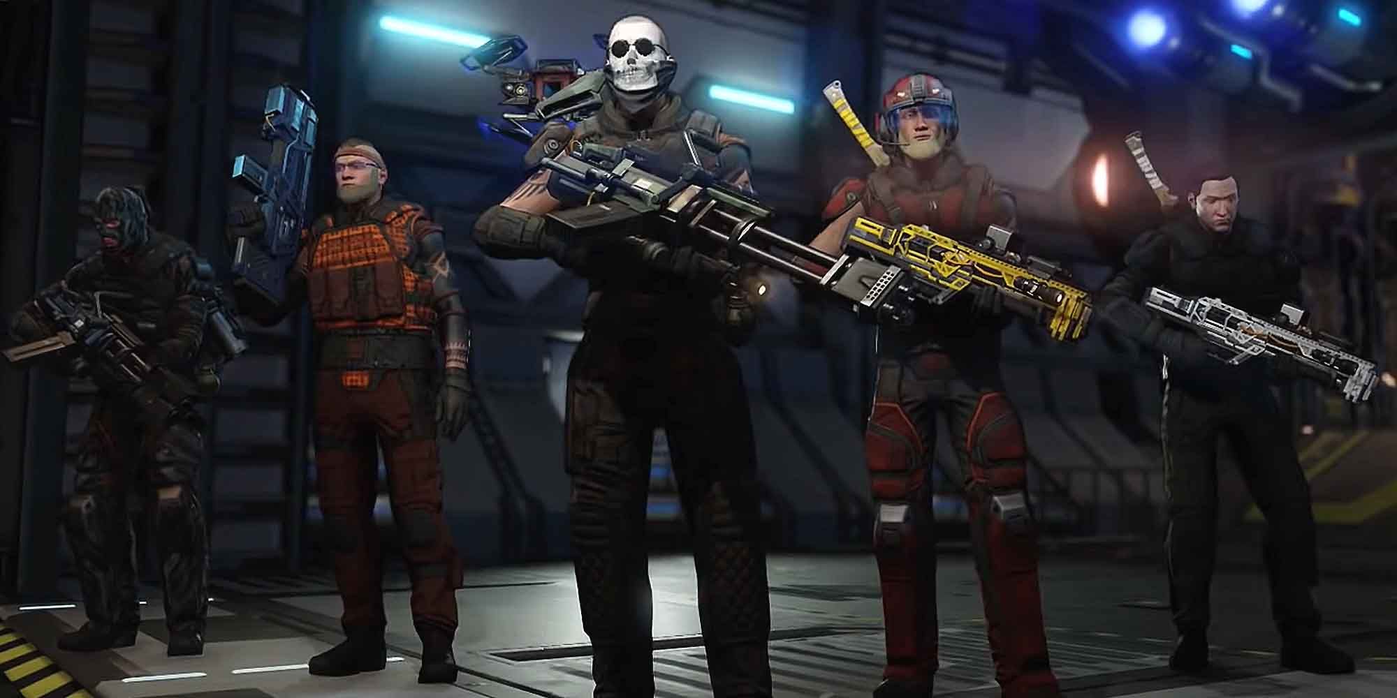 A squad about to deploy in Xcom 2