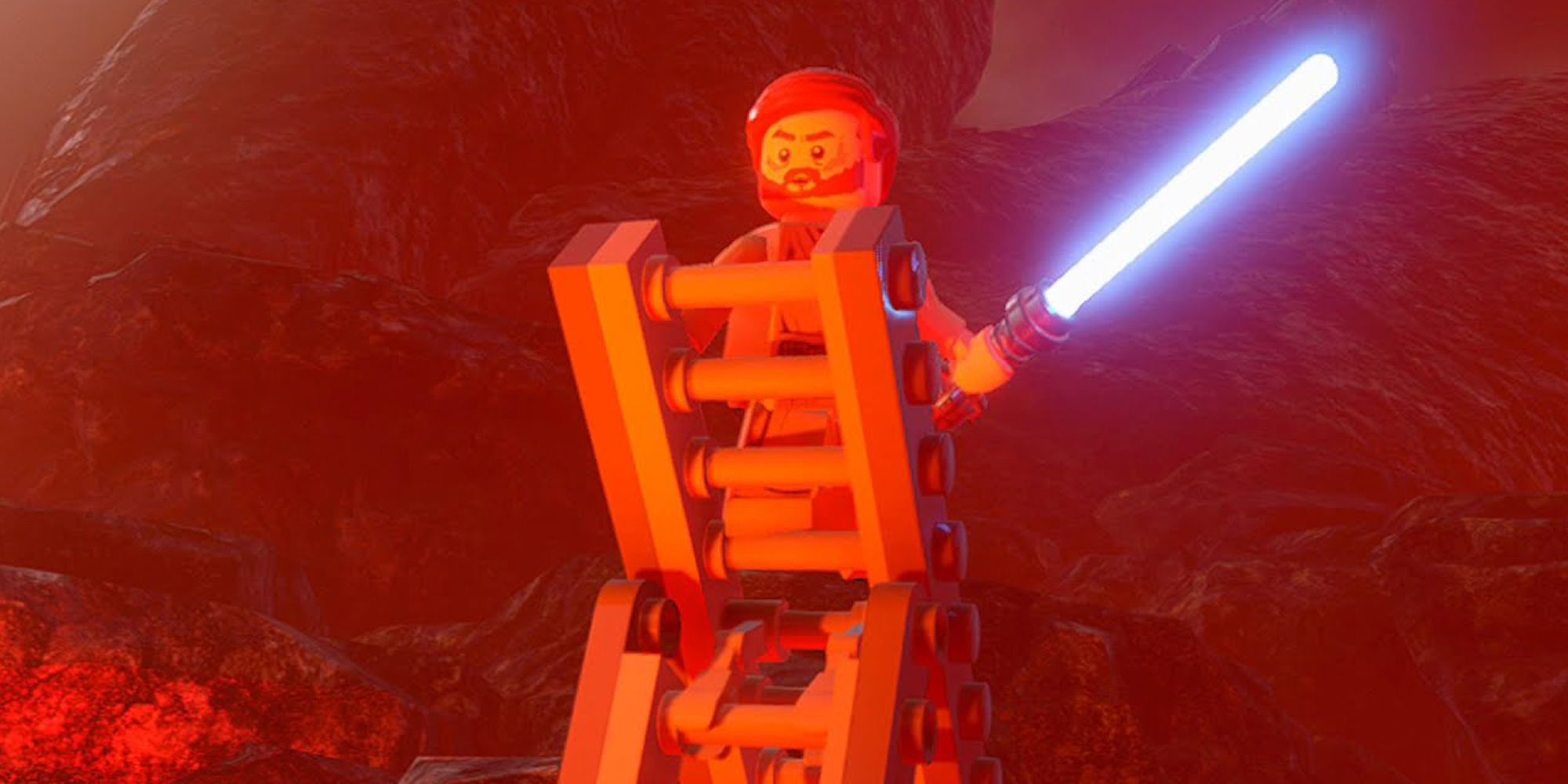 Obi-Wan On A Ladder In Lego Star Wars: The Skywalker Saga