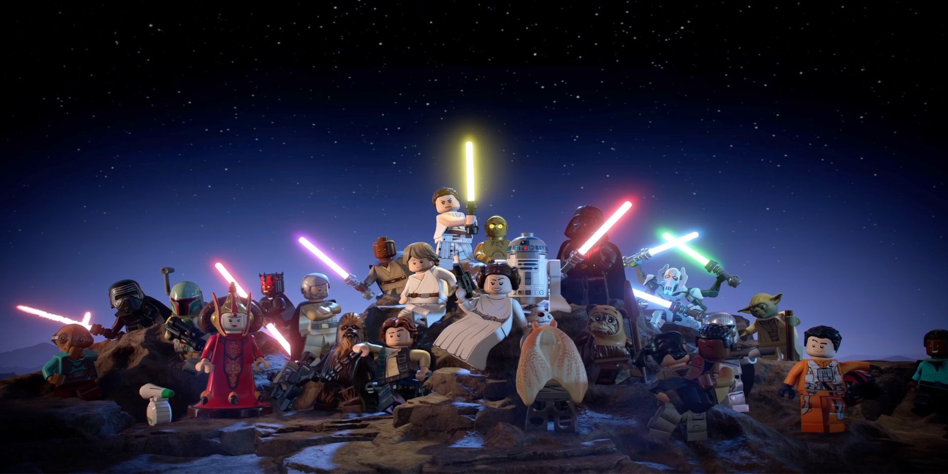 LEGO Star Wars depicting all major characters 
