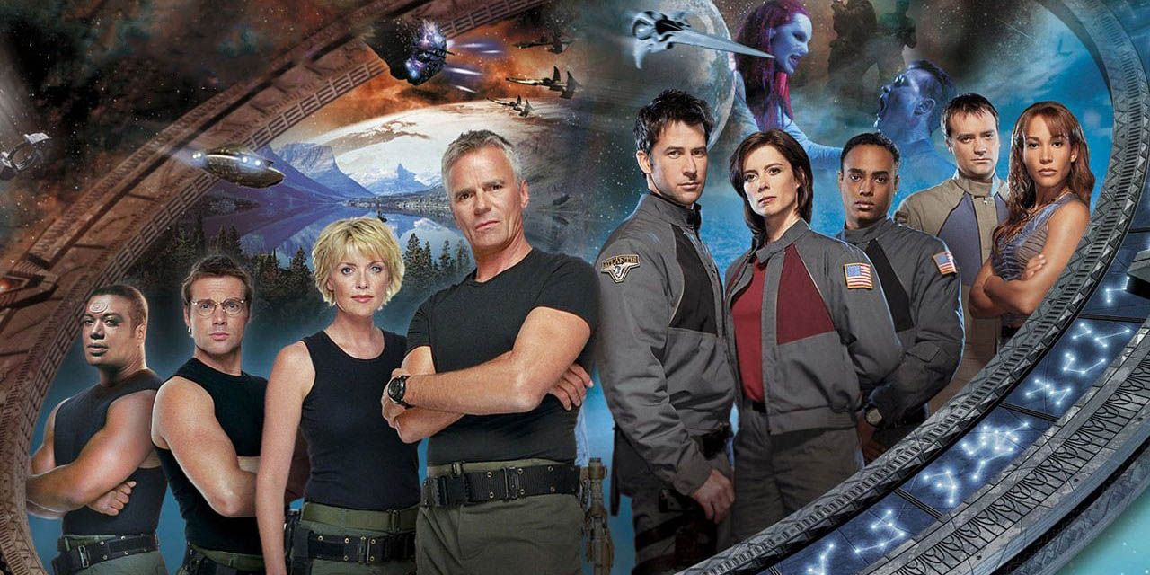 Stargate SG-1 and Stargate Atlantis' Teal'c, Daniel Jackson, Samantha Carter, Jack O'Neil, John Sheppard, Dr. Weir, Lt. Ford, Rodney McKay, and Teyla
