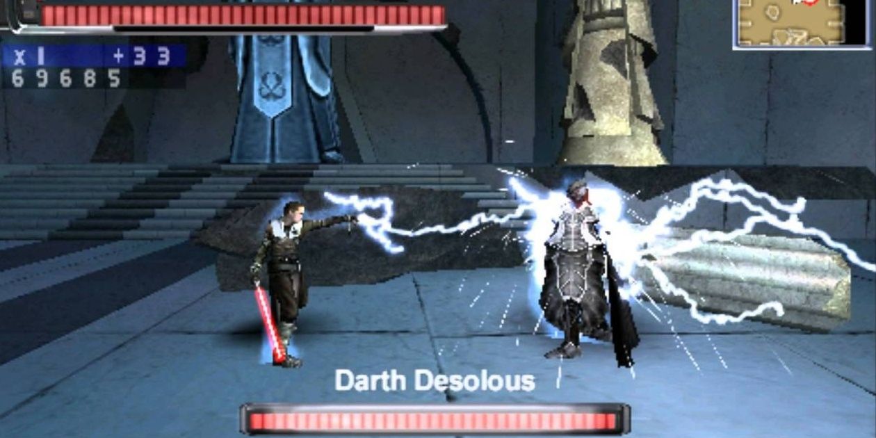 Starkiller and Darth Desolous in Star Wars: The Force Unleashed