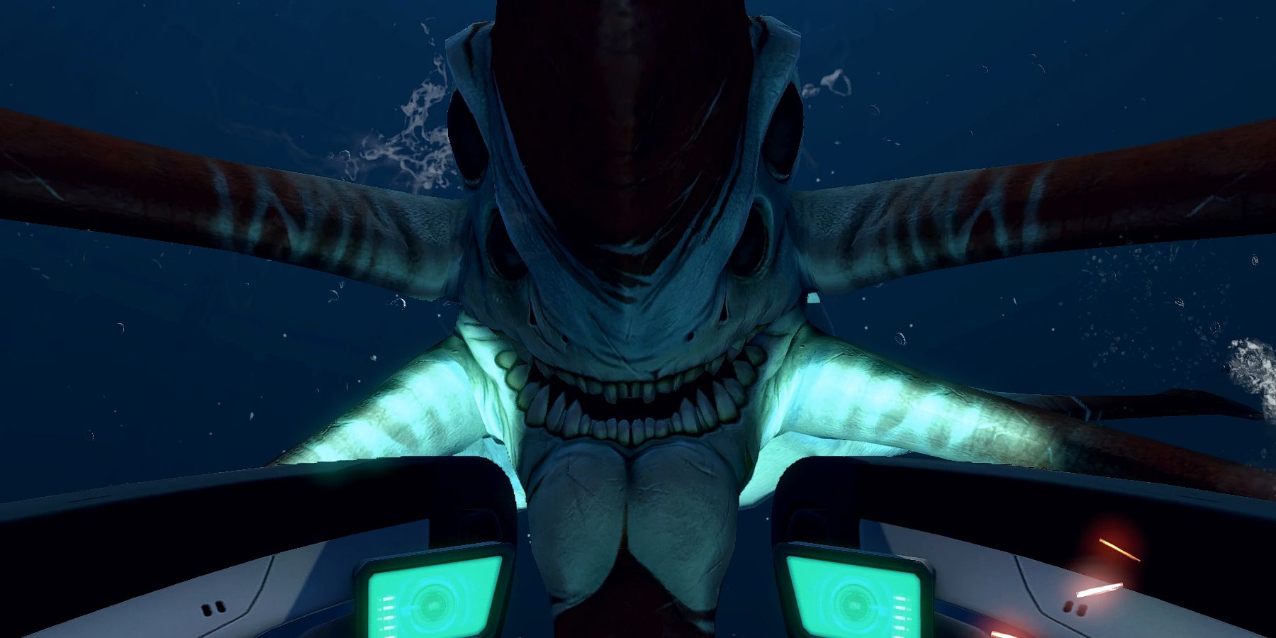 subnautica reaper leviathan seamoth attack closeup