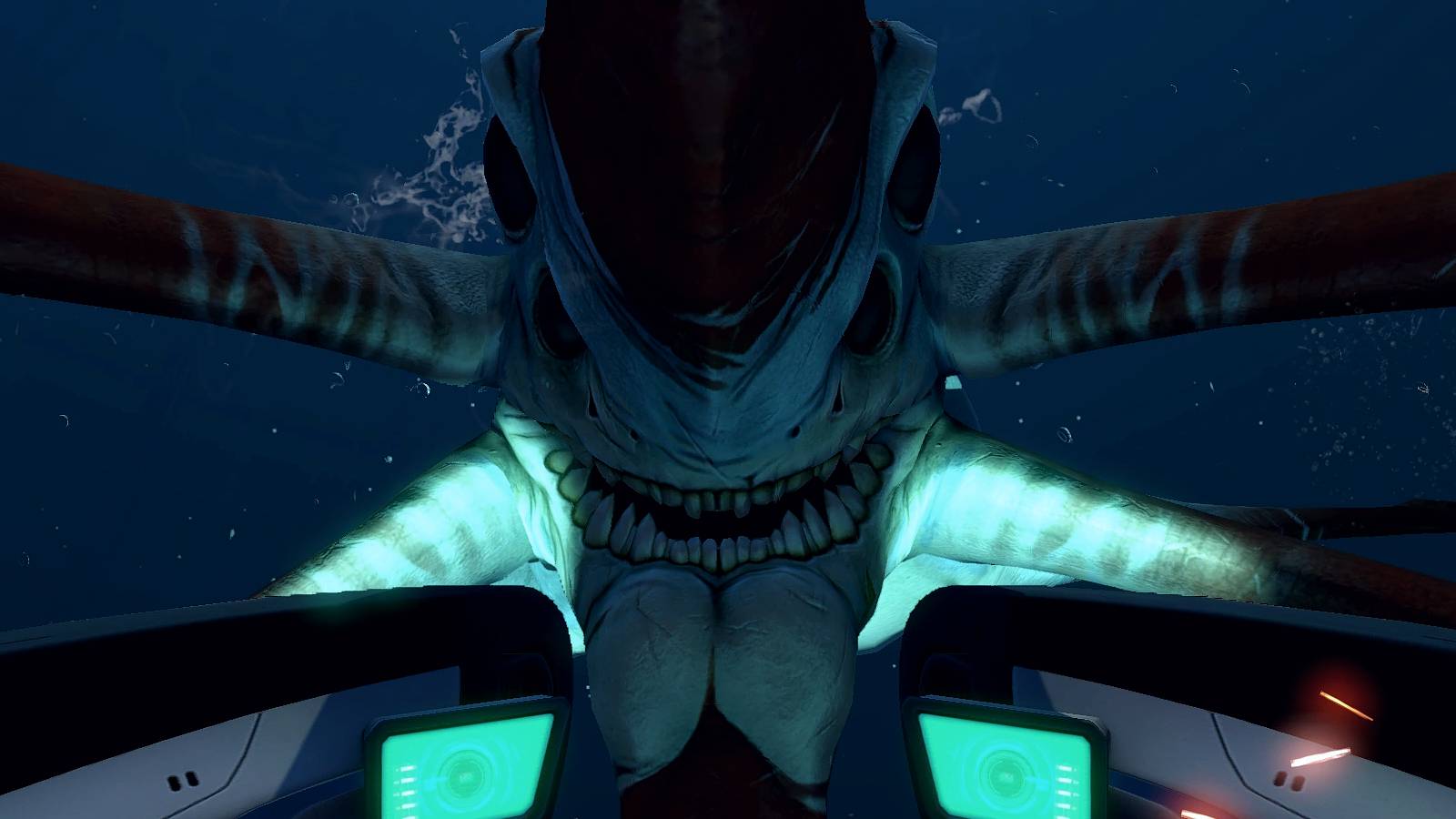 subnautica reaper leviathan seamoth attack closeup
