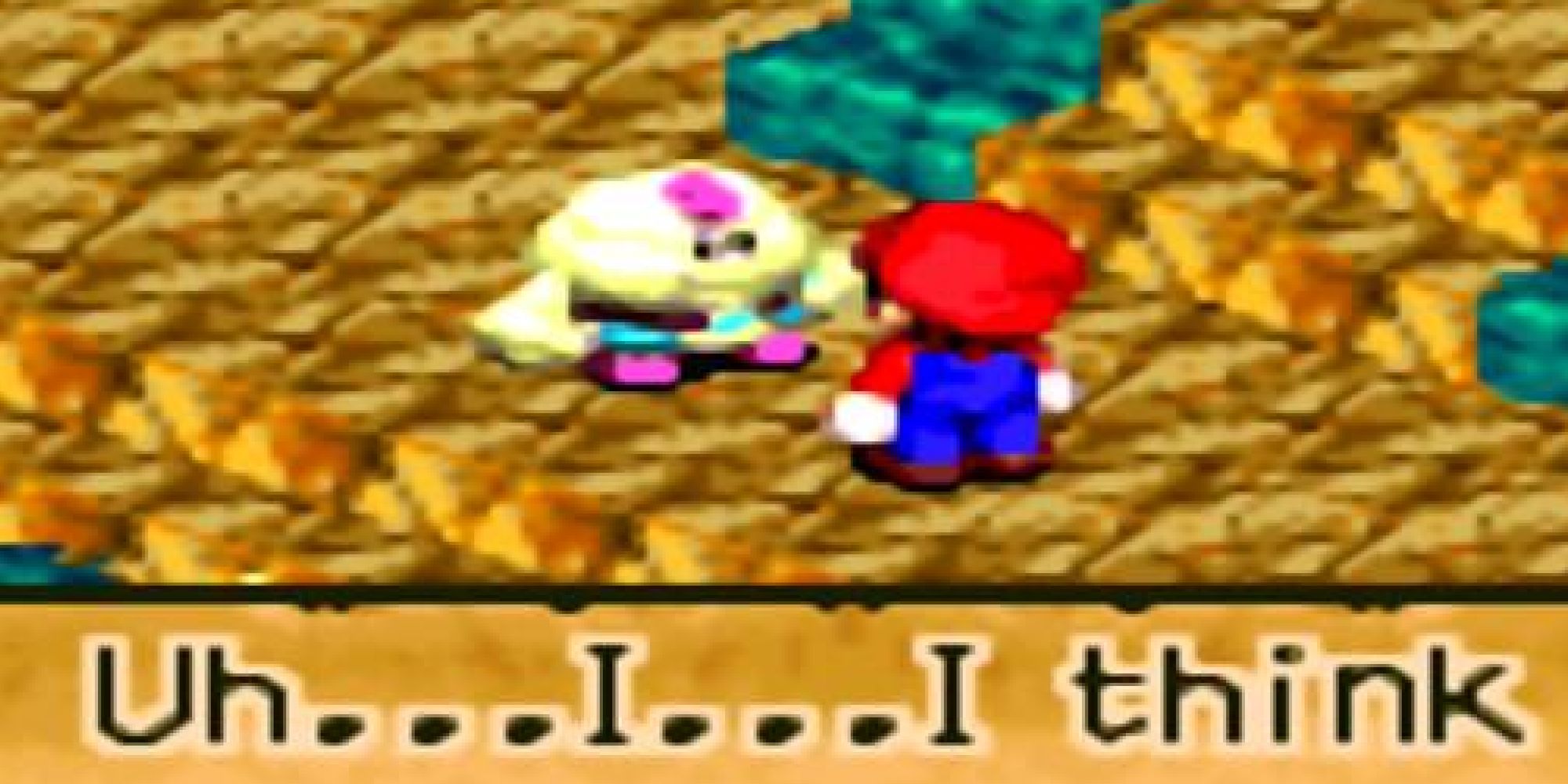 Mario facing Mallow in Super Mario RPG