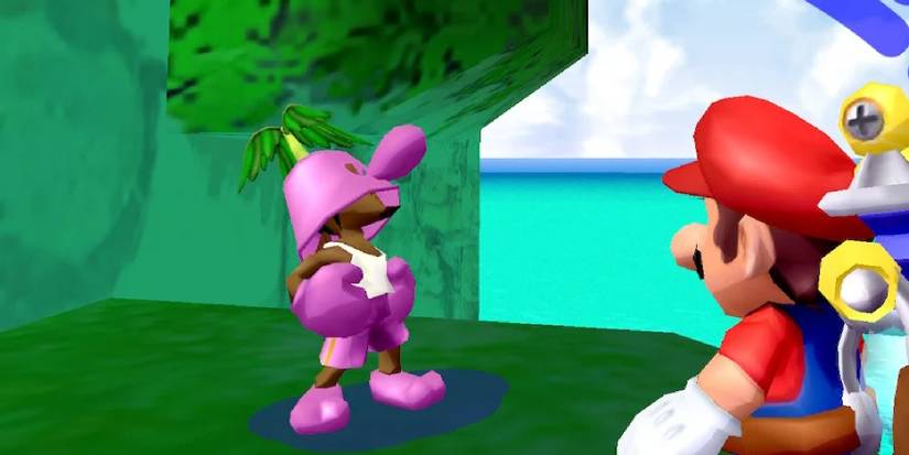 Il Piantissimo laughing while talking to Mario in Super Mario Sunshine