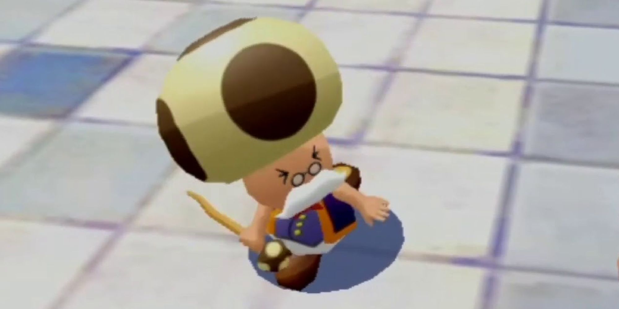 Toadsworth flinching in Super Mario Sunshine
