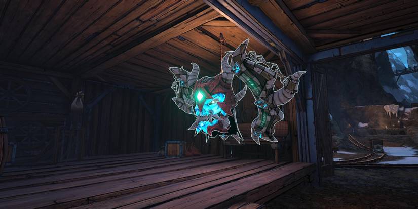 a floating, ethereal skull with two stone half rings on either side of its body/head. oh, and it has horns