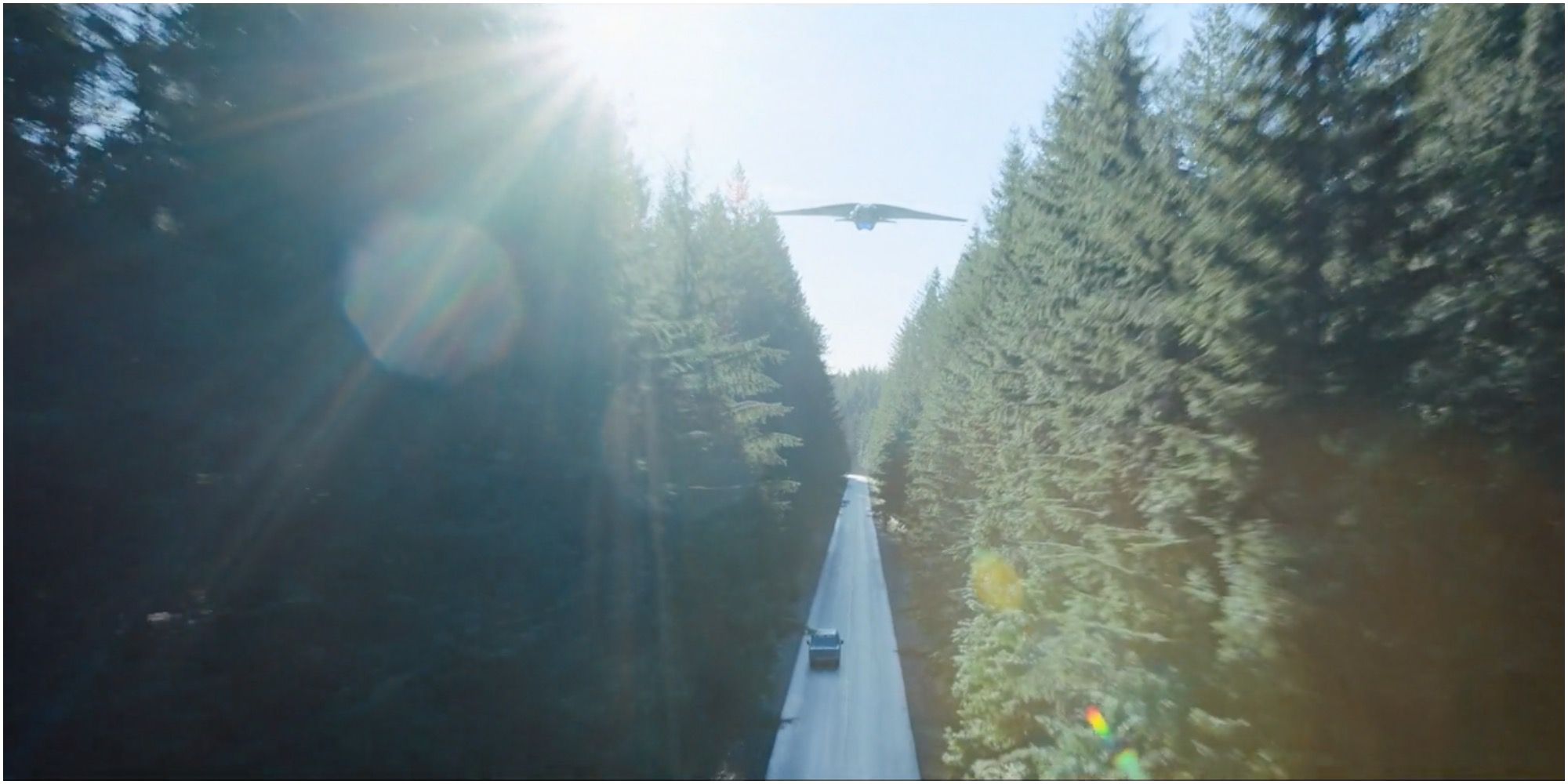 The Adam Project Flying Over Roads