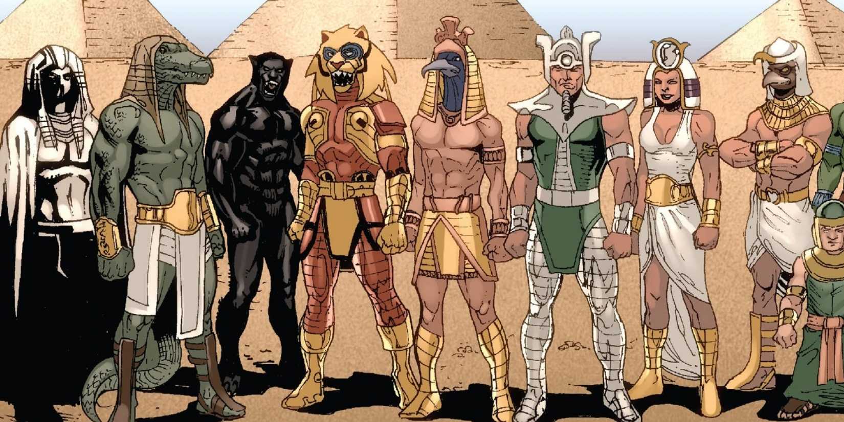 The Ennead Standing In A Row