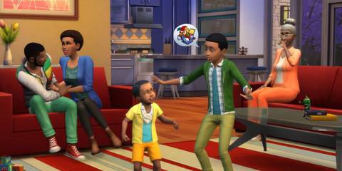 The-Sims-4-parents-kids-and-grandparent-in-living-room-1