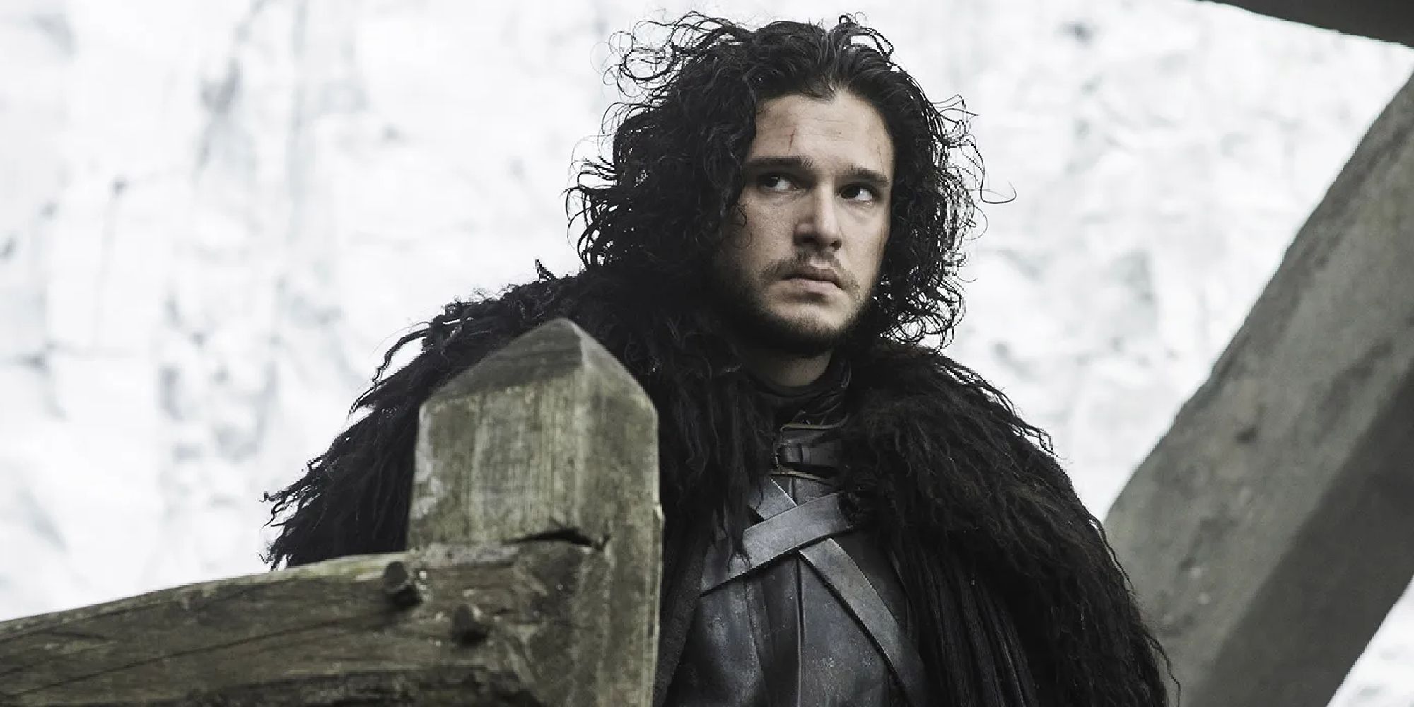 Jon Snow in his Night's Watch attire in Season 6 of Game of Thrones