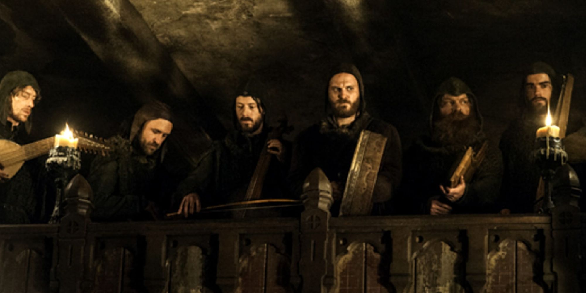 The wedding band at Walder Frey's castle during the Red Wedding in Game of Thrones
