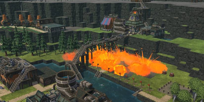 Timberborn - A lava explosion