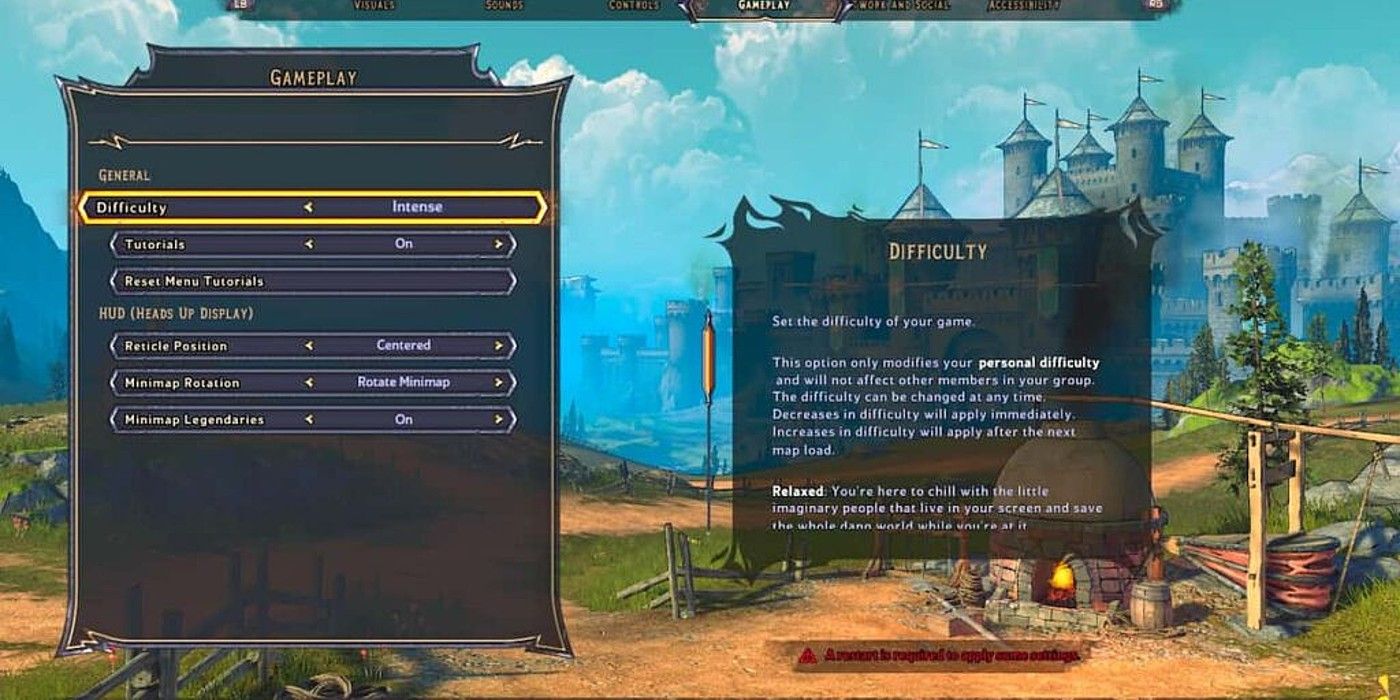 Tiny Tina Wonderlands Intense Mode menu screen select