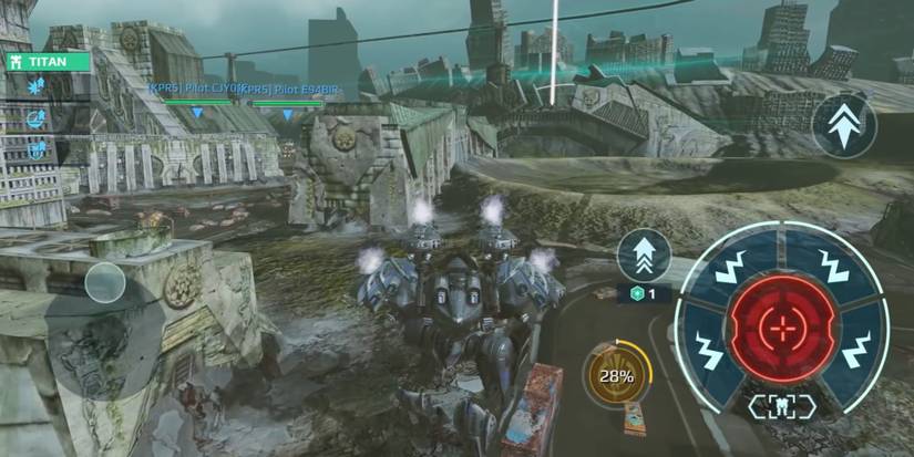 Titans in War Robots - Heimdall - Titan aims at enemies at long-range