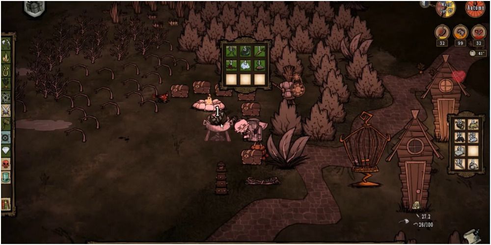 Player crafting Trail Mix in Don't Starve Together.