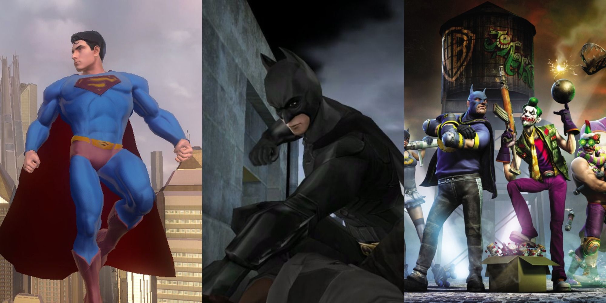left to right: Superman Returns, Batman Begins, Gotham City Imposters