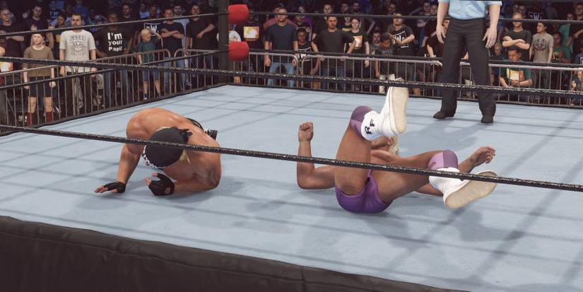 WWE 2K22 Flair missing the running elbow