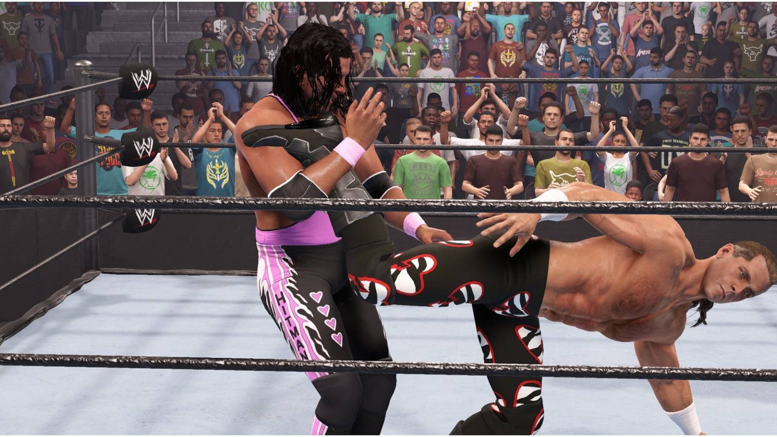 WWE 2K22 Shawn Michaels superkicking Bret Hart