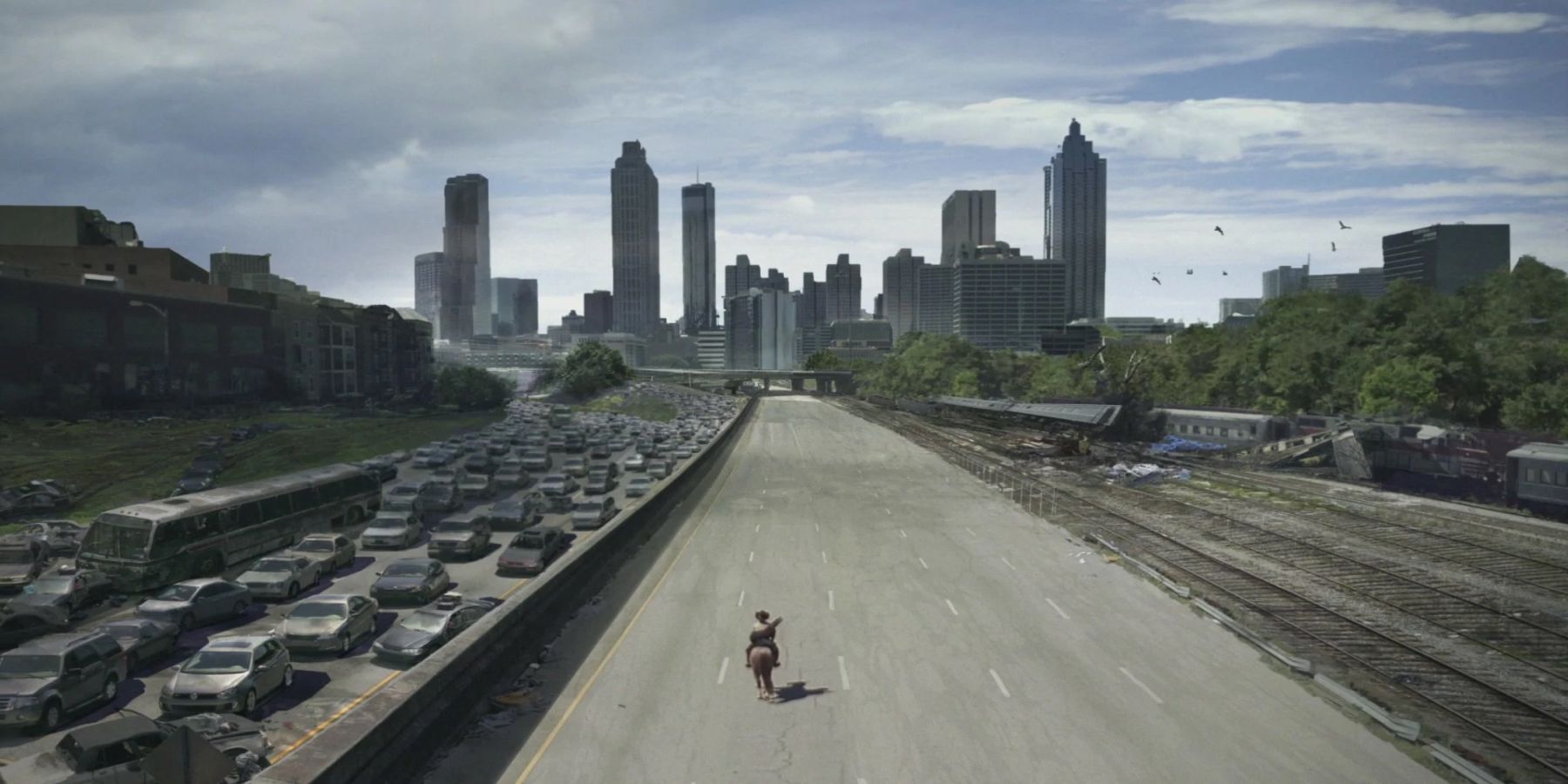 Walking Dead rick on his way to Atlanta