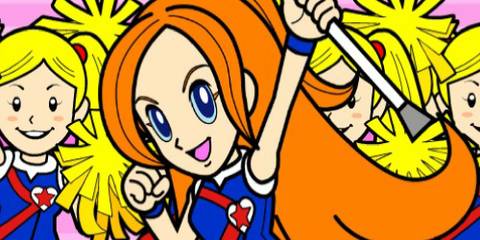 Mona cheerleading in a cutscene from WarioWare Smooth Moves