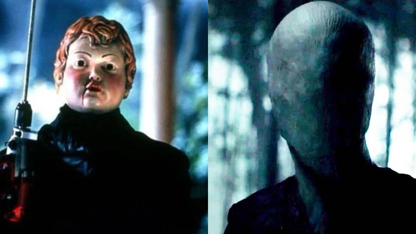 Split image of Cupid from Valentine and Slender Man from Slender Man