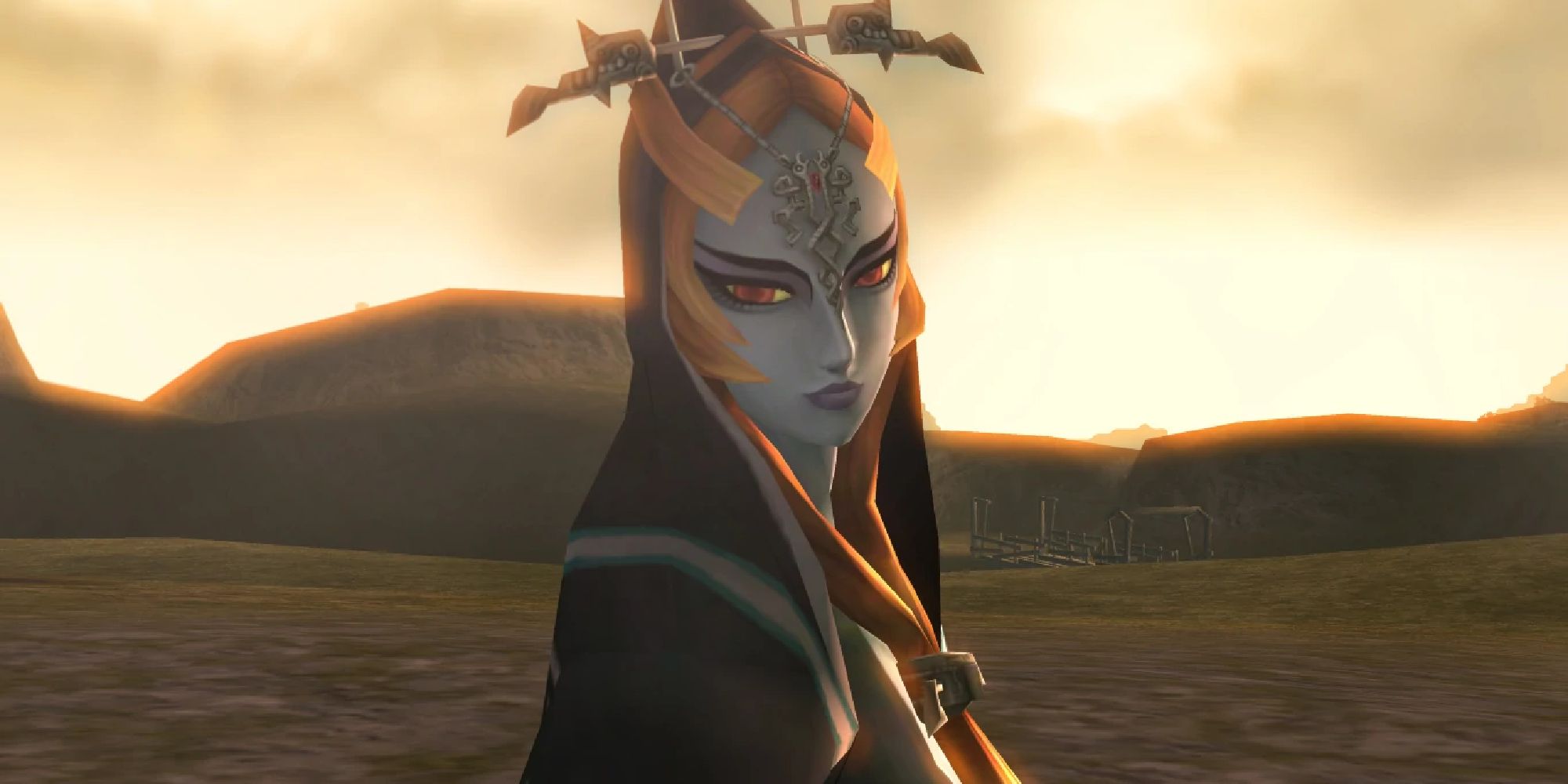 Midna looking at Link with her true form at the end of Twilight Princess