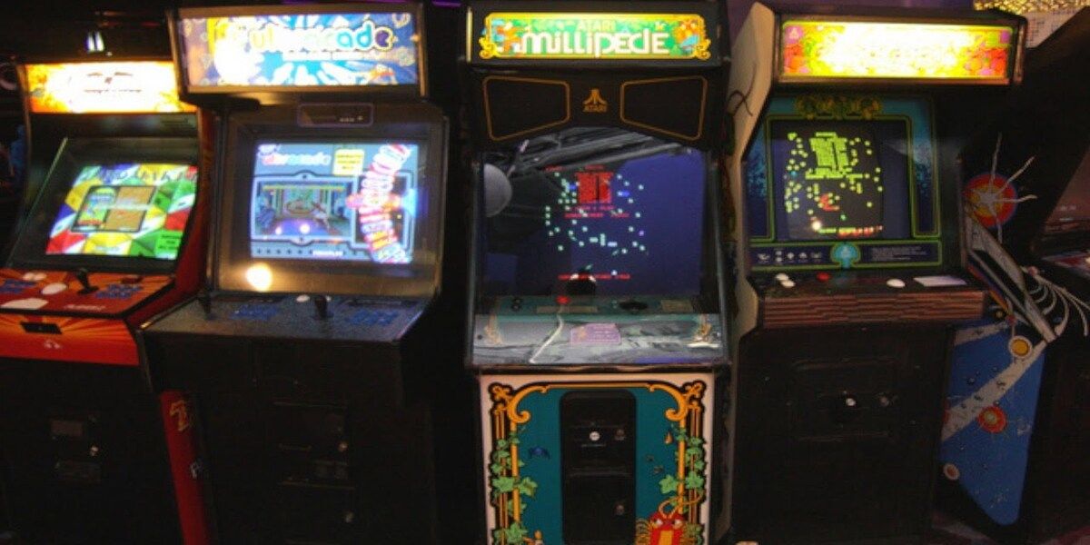 a row of arcade machines 