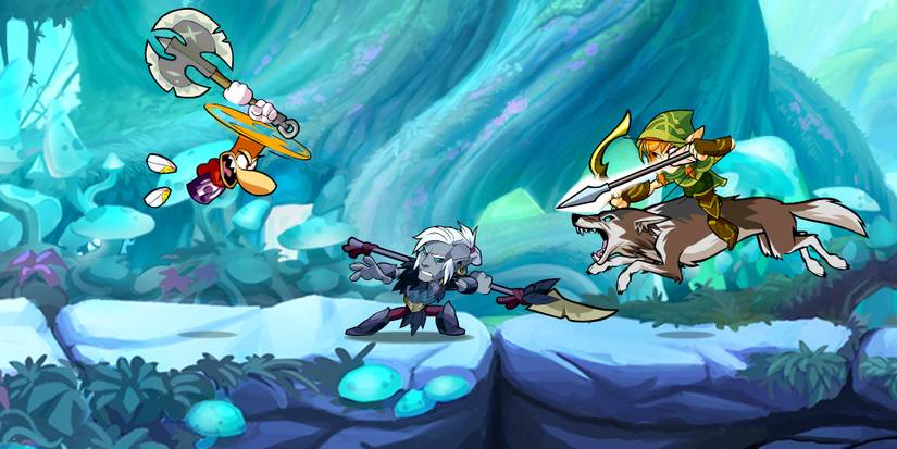 brawlhalla showing a three-way brawl 