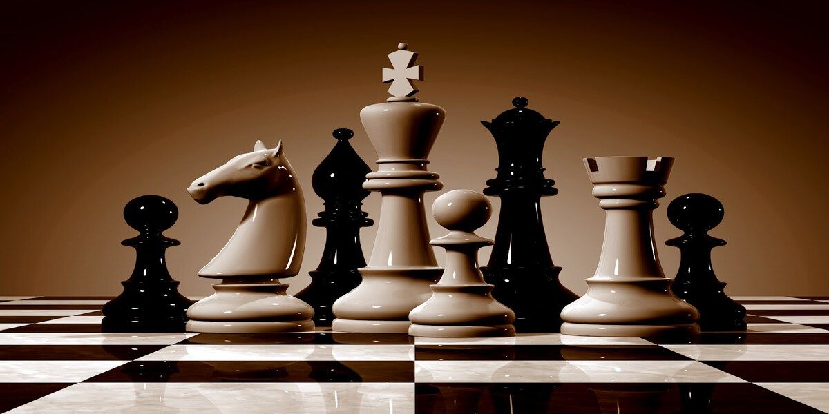 Various black and white chess pieces