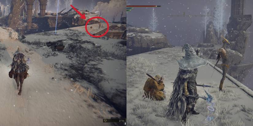 corhyn and goldmask on a bridge in elden ring