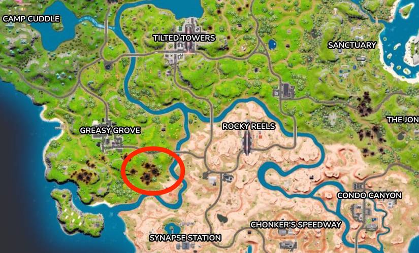 crispy crater fortnite location map