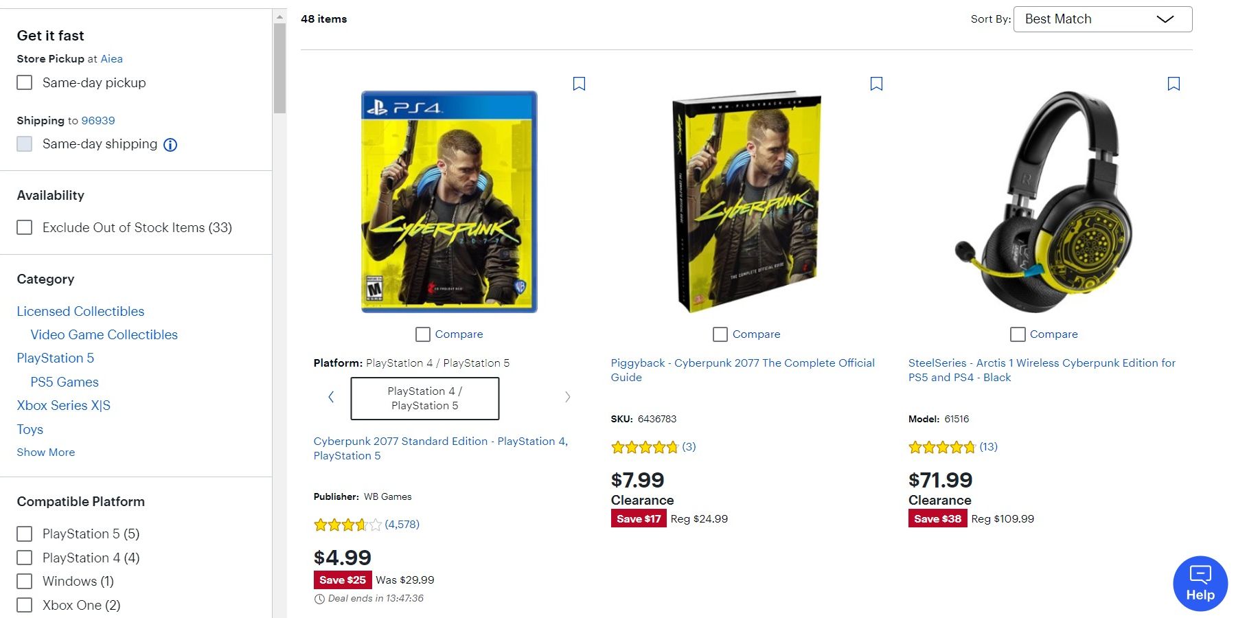 cyberpunk $5 best buy deal