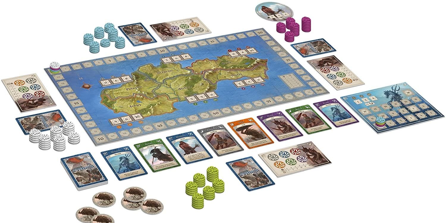 Ethnos game showing the board and components