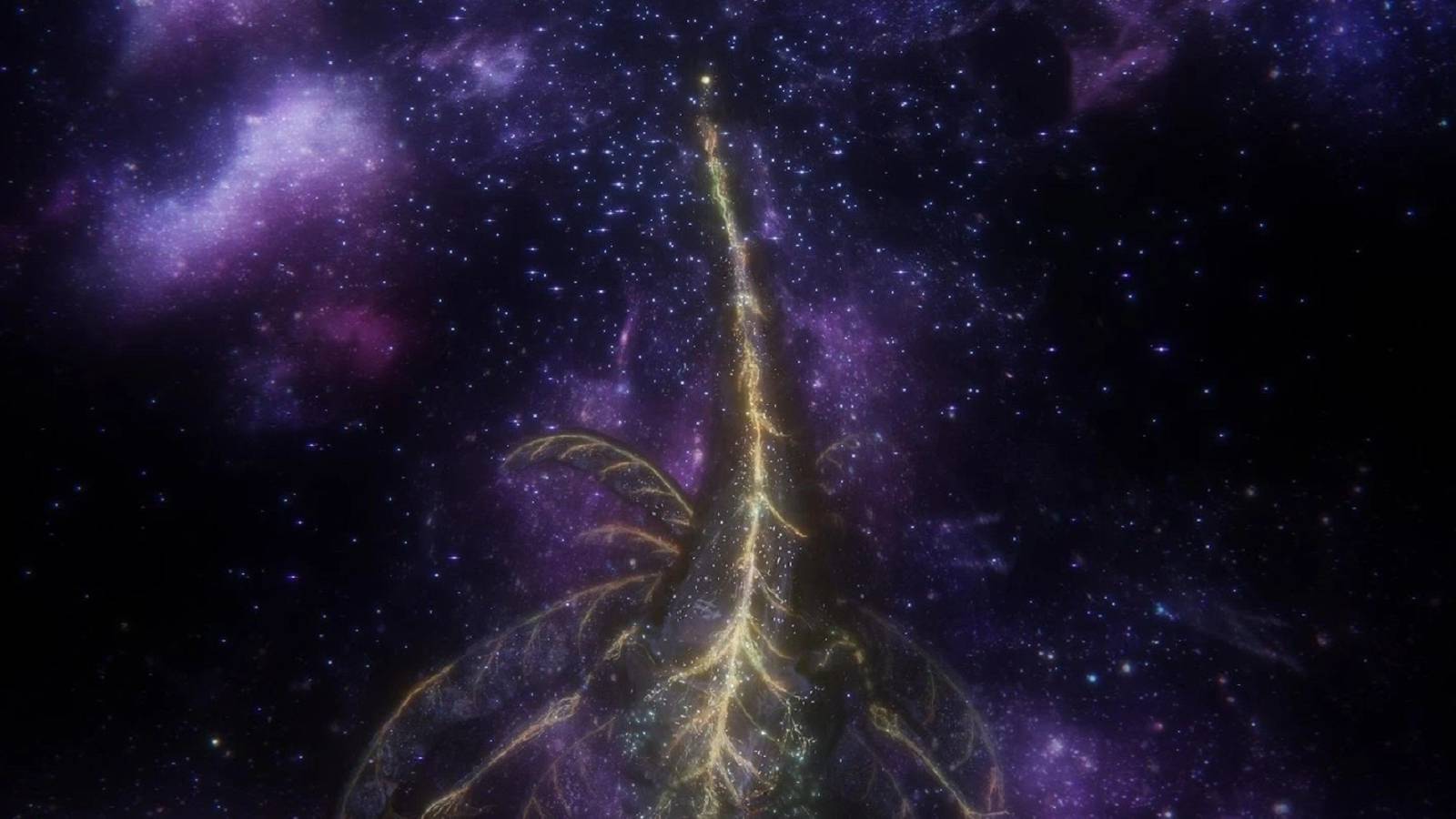 The Elden Beast, the final boss of Elden Ring, looming against a starry background.