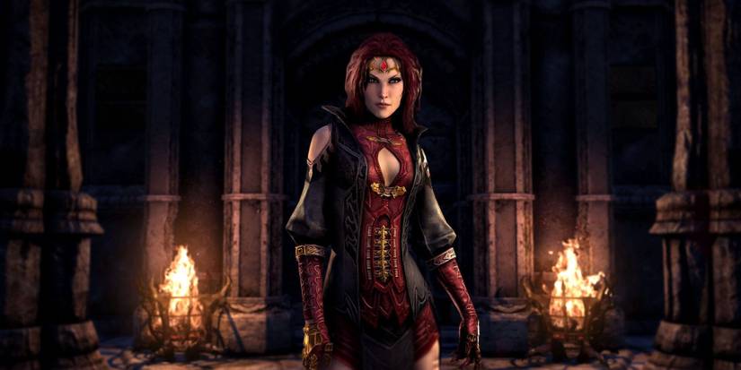 elder scroll online character looking off with camera facingthem 