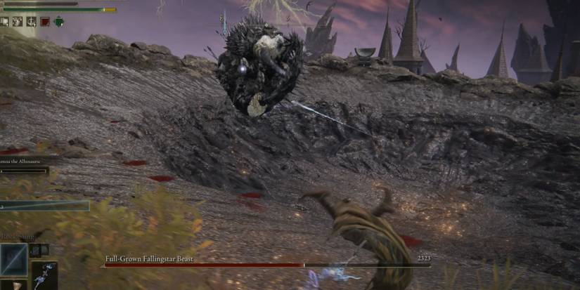 fallingstar beast floating in the air in elden ring