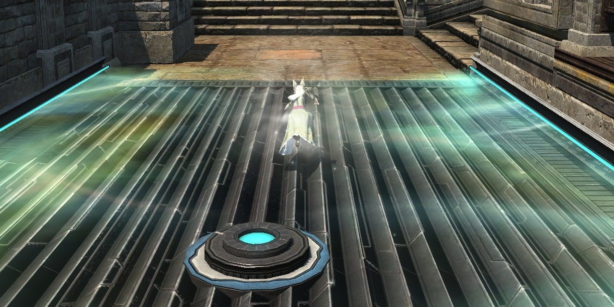 the player is using one of the sprint zones in a match of crystalline conflict making them run fast in final fantasy 14