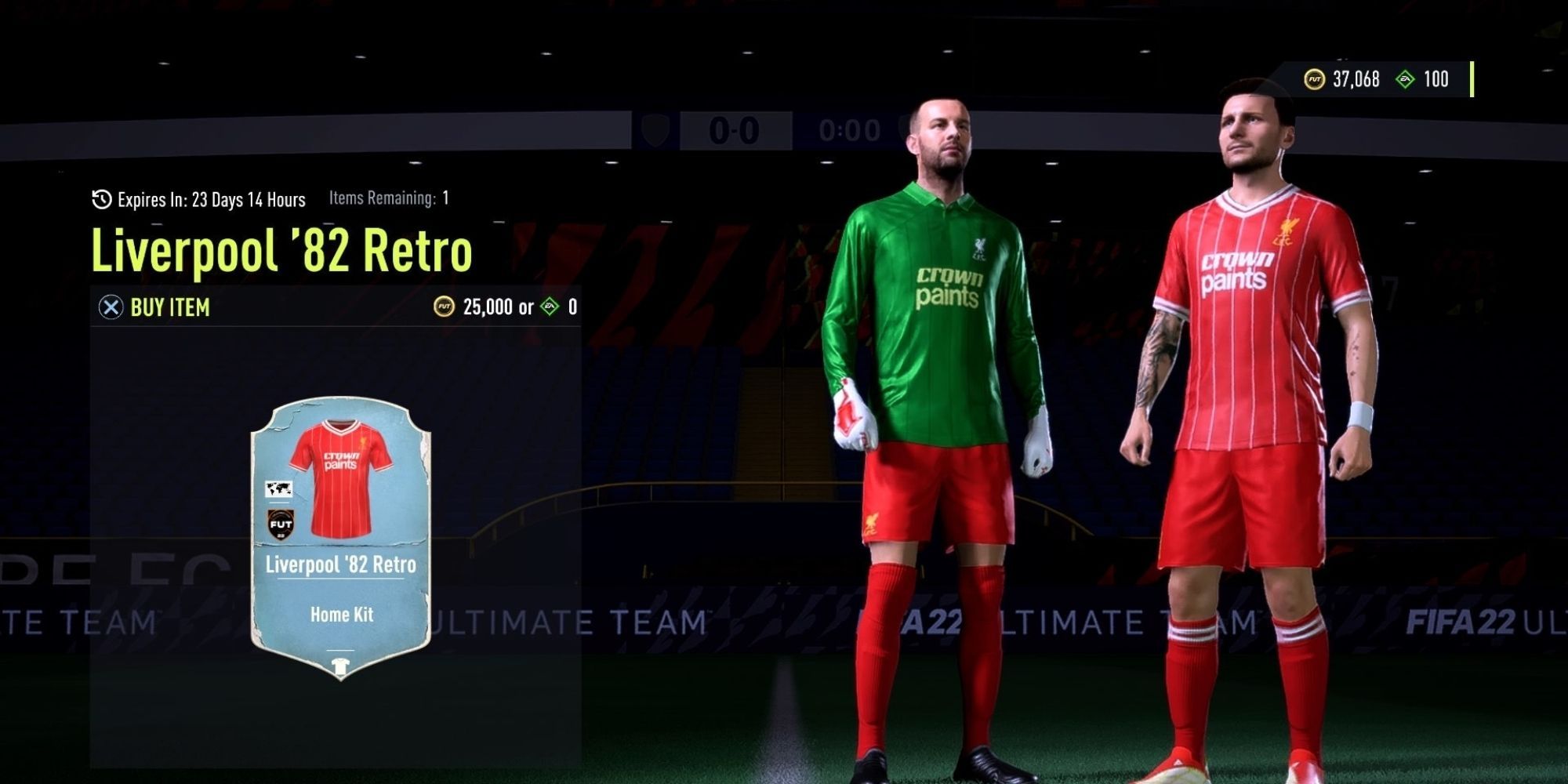 Ретро форма «Ливерпуля» в магазине FIFA 22 FUT.