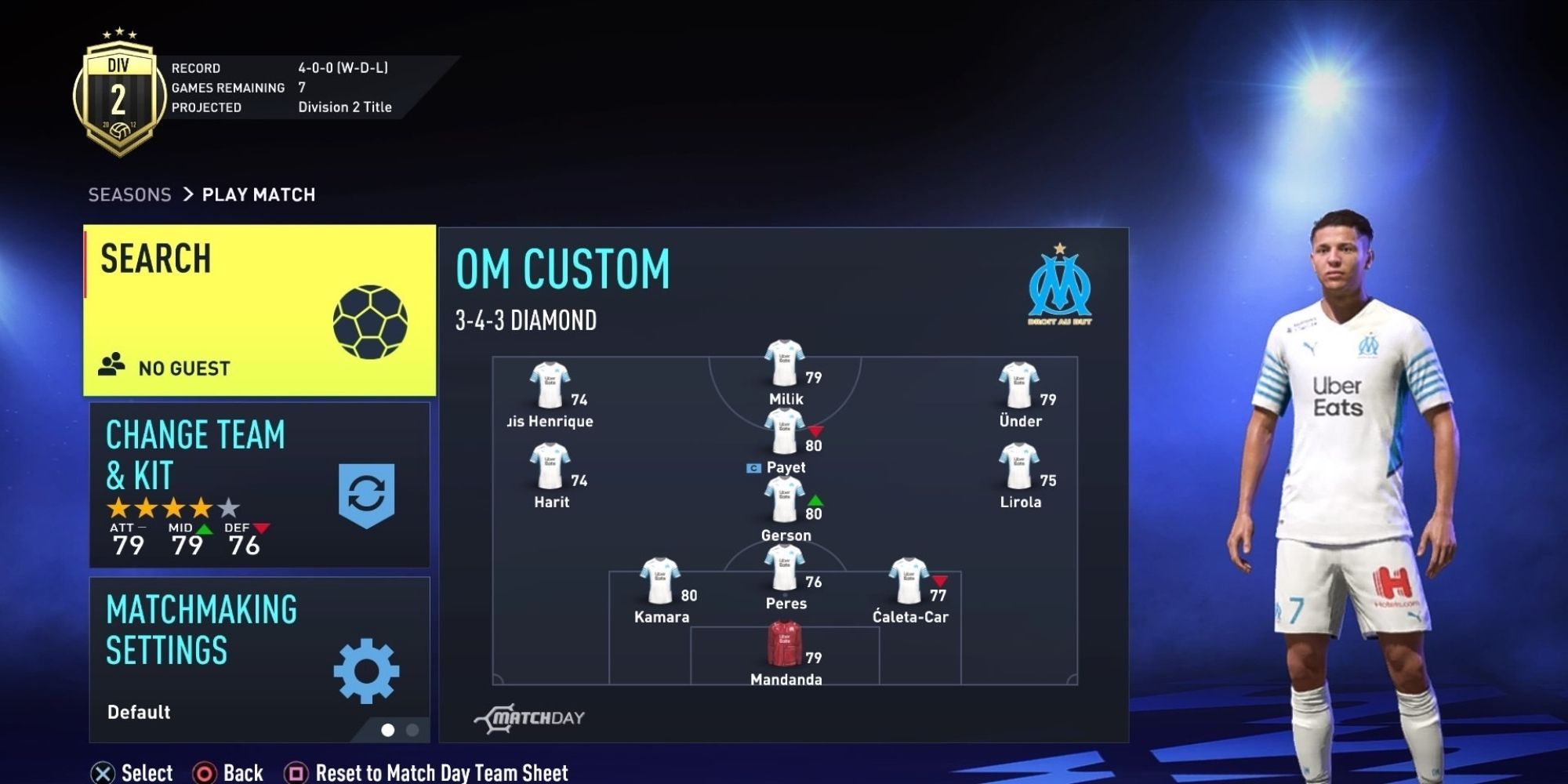 Olympique Marseille on FIFA22 Seasons.